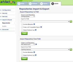 Artifactory Repository Import